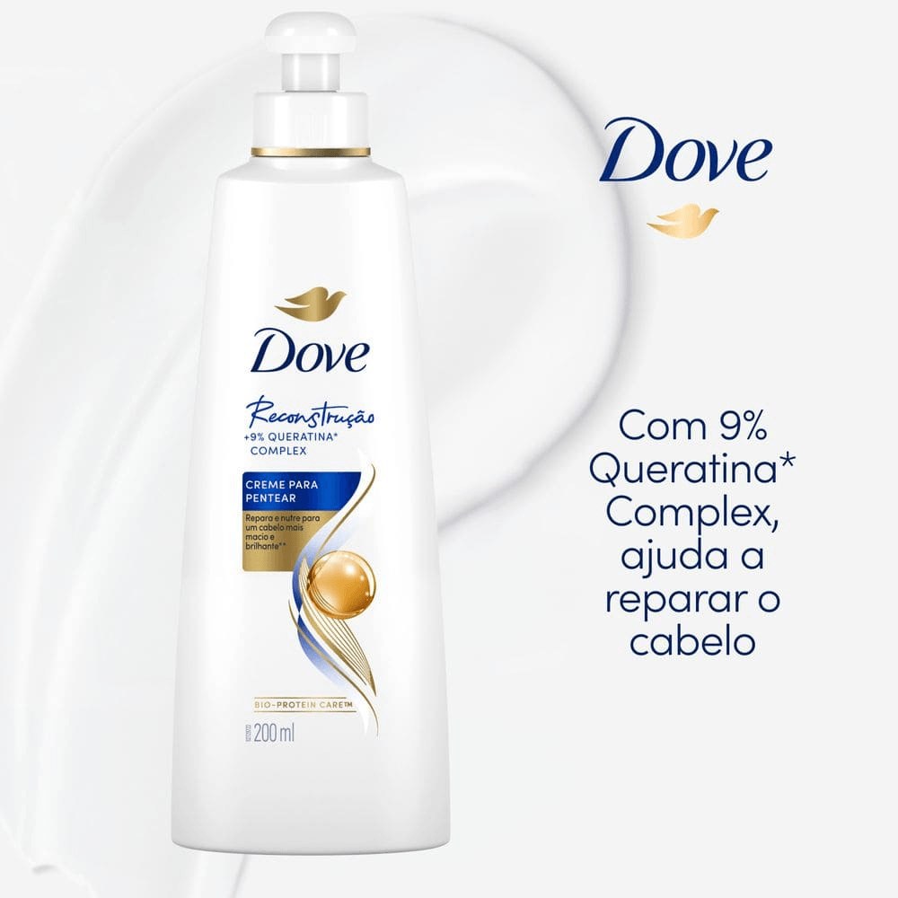 Creme de Pentear Dove Reconstrução + 9% Queratina Complex 200ml — imagem 4 | Farmácia Resyla