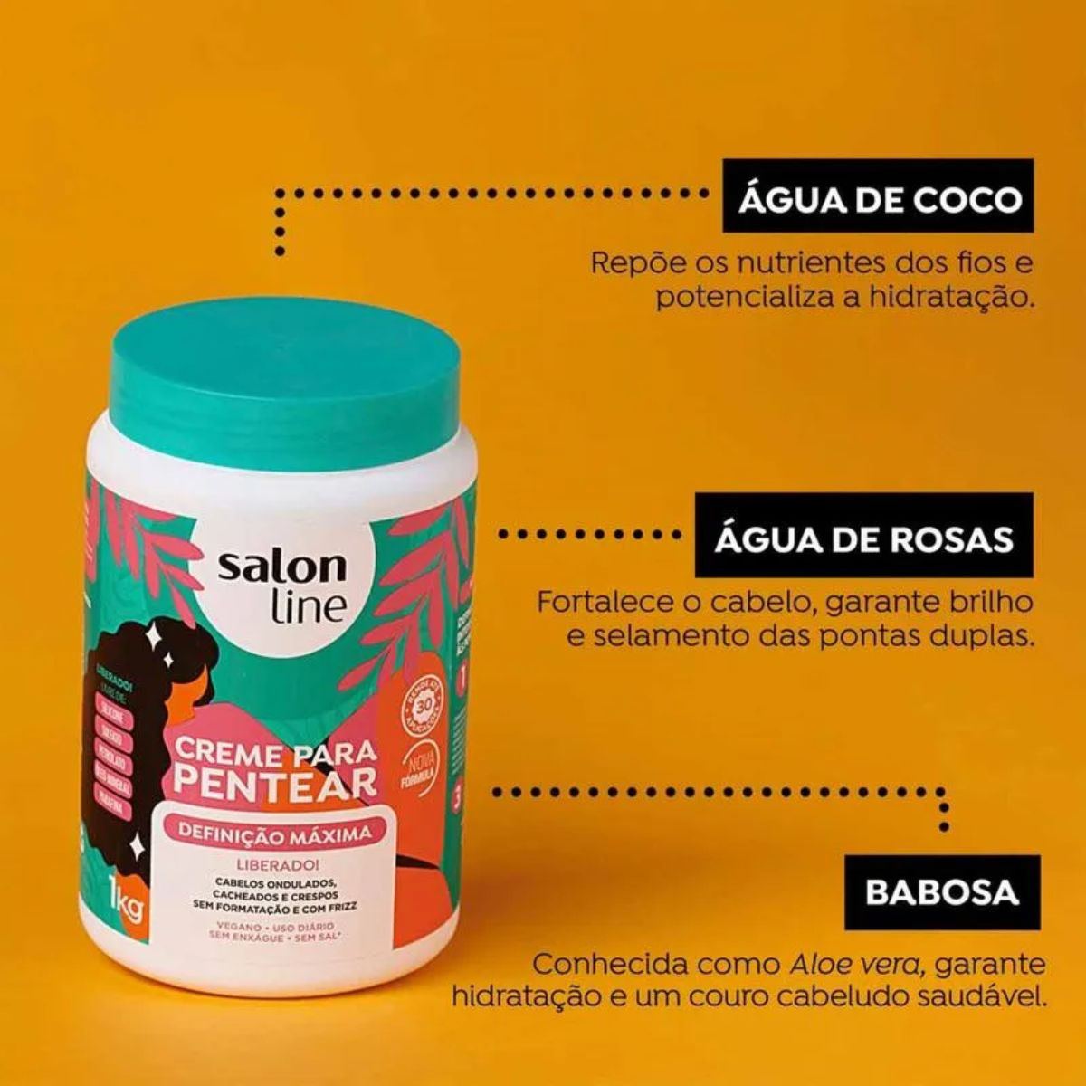 Creme de Pentear Salon Line Definição Máxima Vegano 1Kg — imagem 4 | Farmácia Resyla