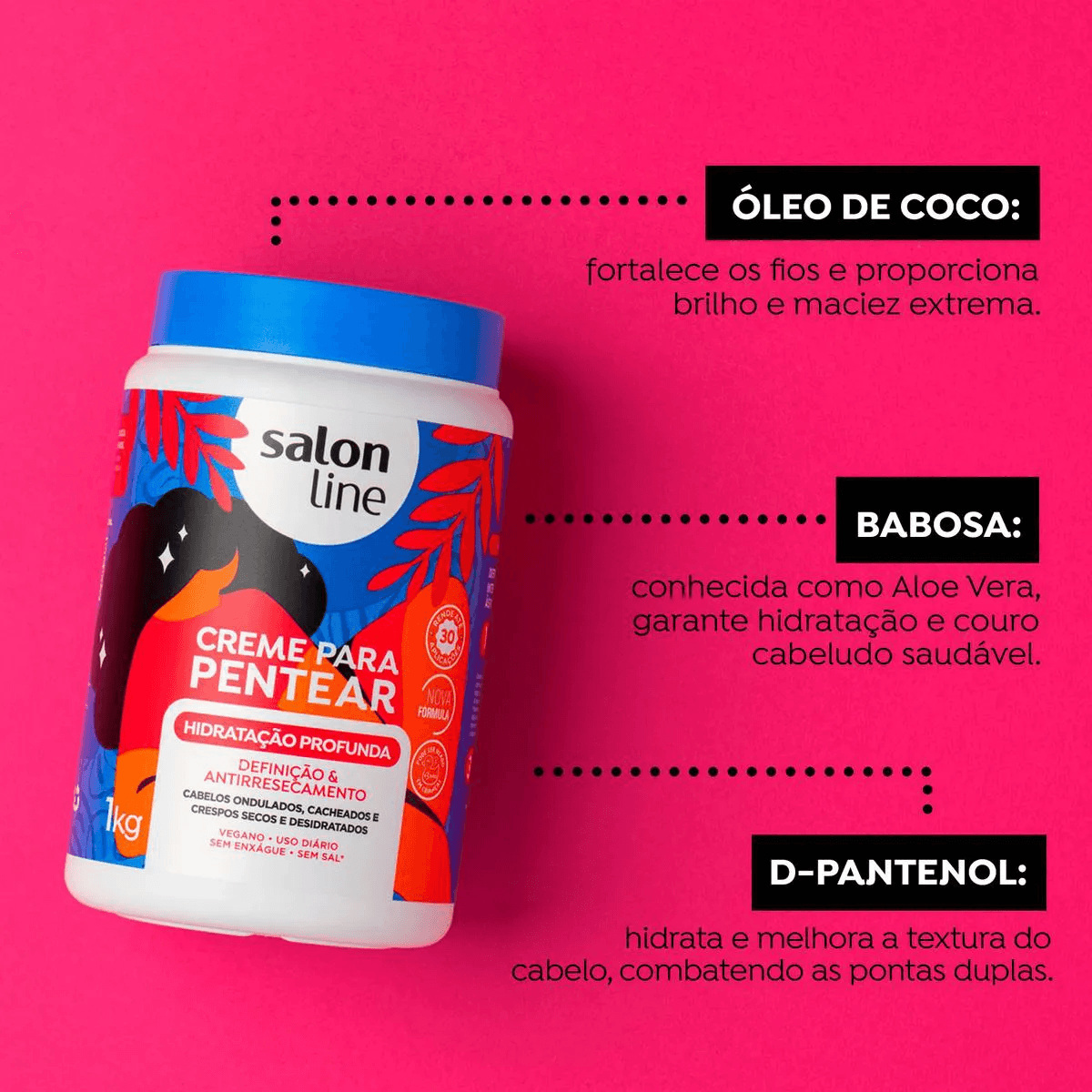 Creme de Pentear Salon Line Hidratação Profunda Vegano 1Kg — imagem 4 | Farmácia Resyla