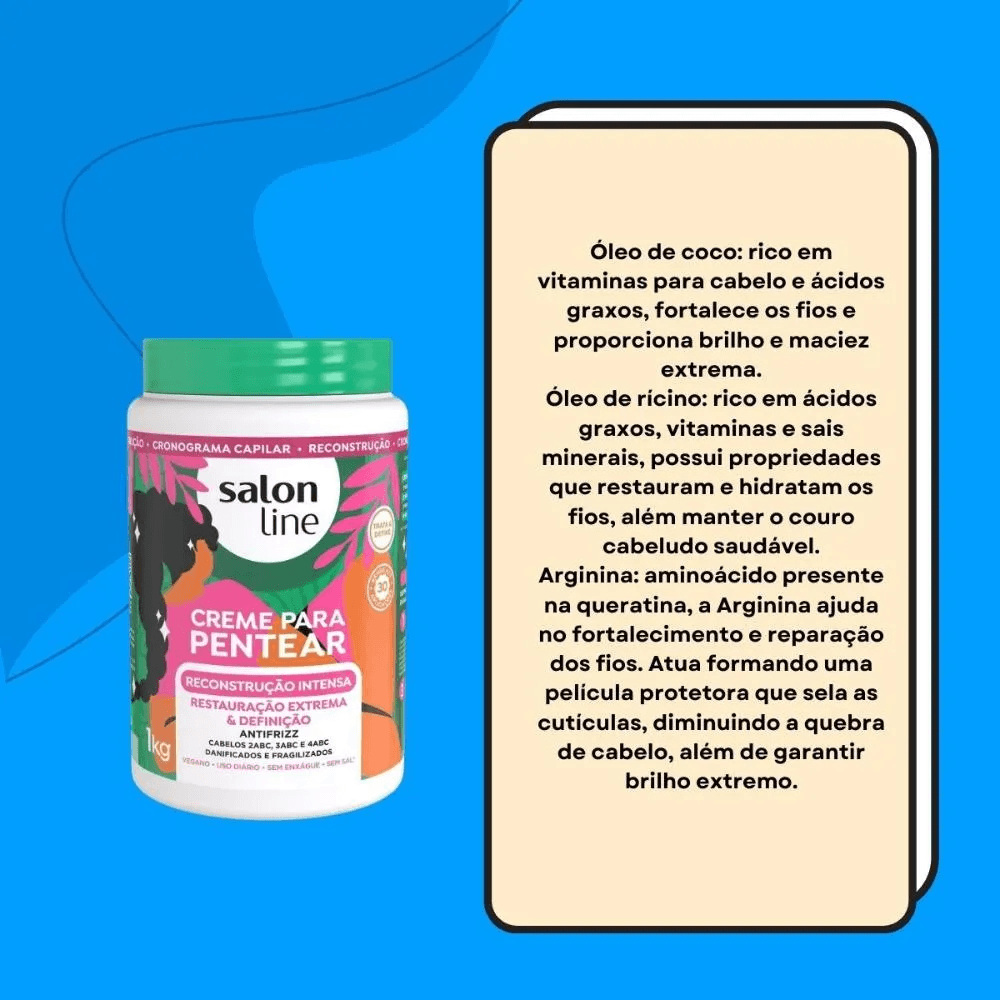 Creme de Pentear Salon Line Reconstrução Intensa 1Kg — imagem 4 | Farmácia Resyla