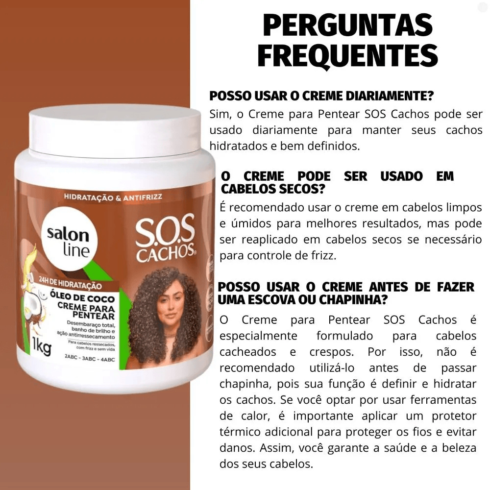 Creme de Pentear Salon Line SOS Cachos Coco 1Kg — imagem 3 | Farmácia Resyla