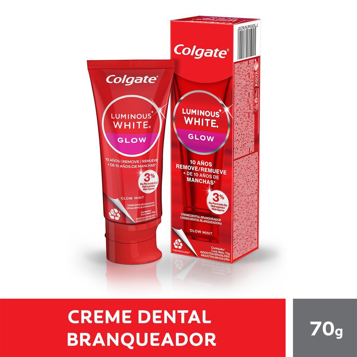 Creme Dental Colgate Luminous White Glow Clareador 70g — imagem 2 | Farmácia Resyla