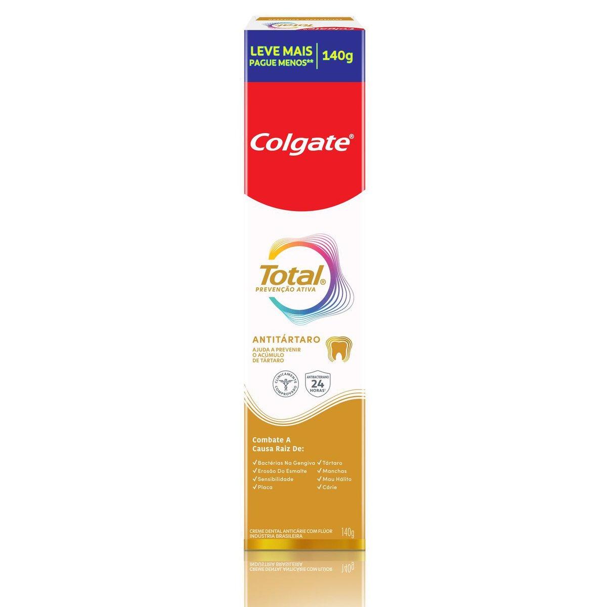 Creme Dental Colgate Total Prevenção Ativa Anti Tártaro 140g — Colgate | Farmácia Resyla