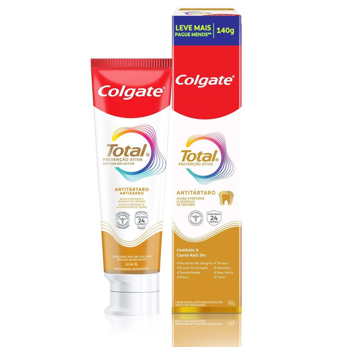 Creme Dental Colgate Total Prevenção Ativa Anti Tártaro 140g — imagem 3 | Farmácia Resyla