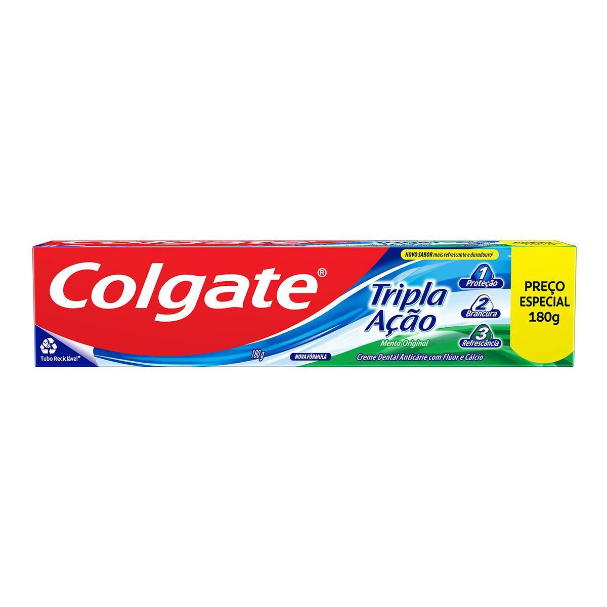 Creme Dental Colgate Tripla Ação Sabor Menta Original 180g Leve 180g Pague 140g — Colgate | Farmácia Resyla