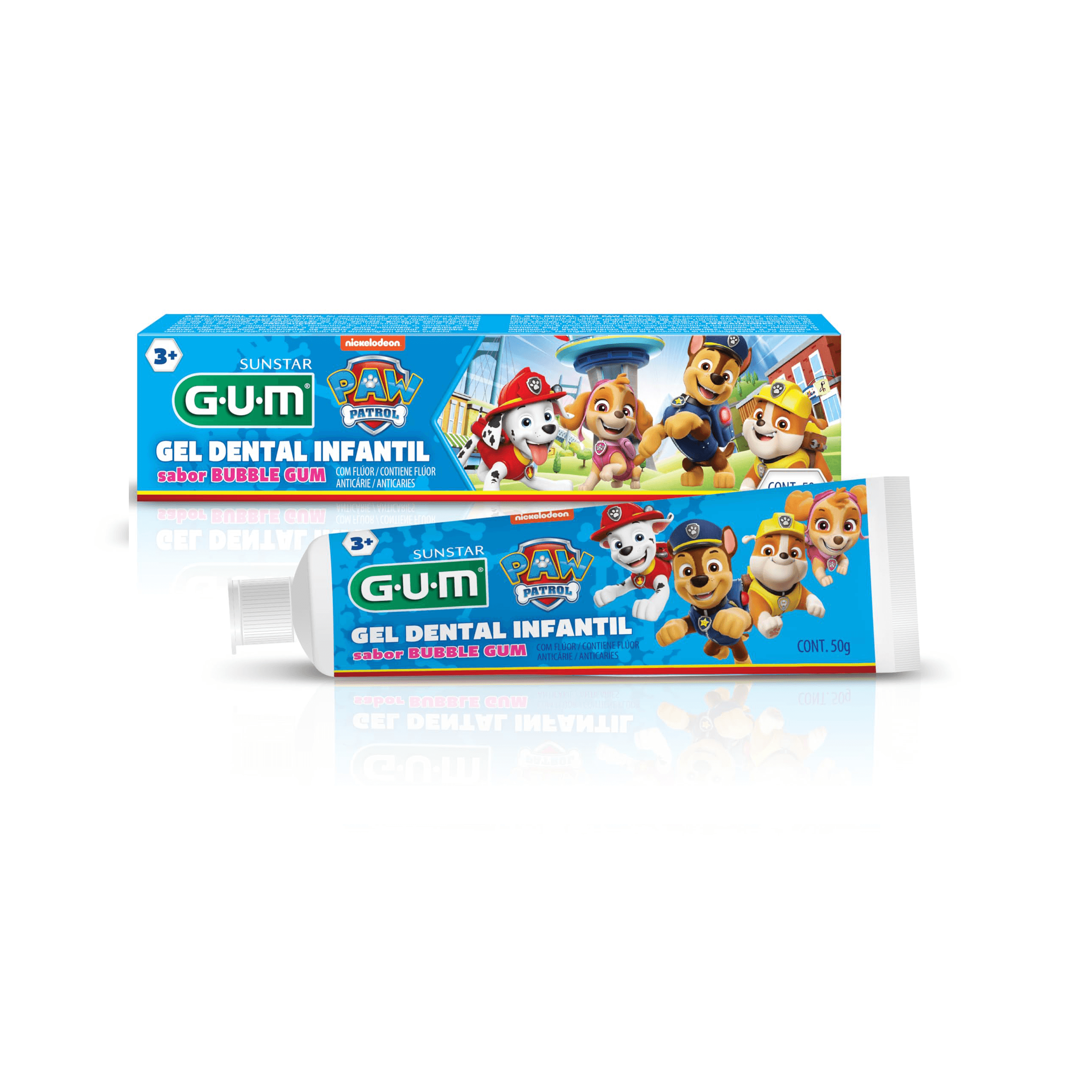 Creme Dental Infantil GUM Patrulha Canina com Flúor Sabor Bubble Gum 50g — imagem 2 | Farmácia Resyla