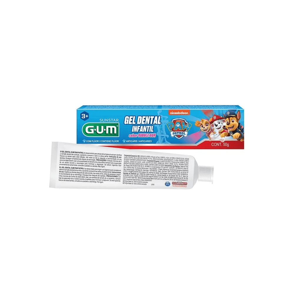 Creme Dental Infantil GUM Patrulha Canina com Flúor Sabor Bubble Gum 50g — imagem 3 | Farmácia Resyla