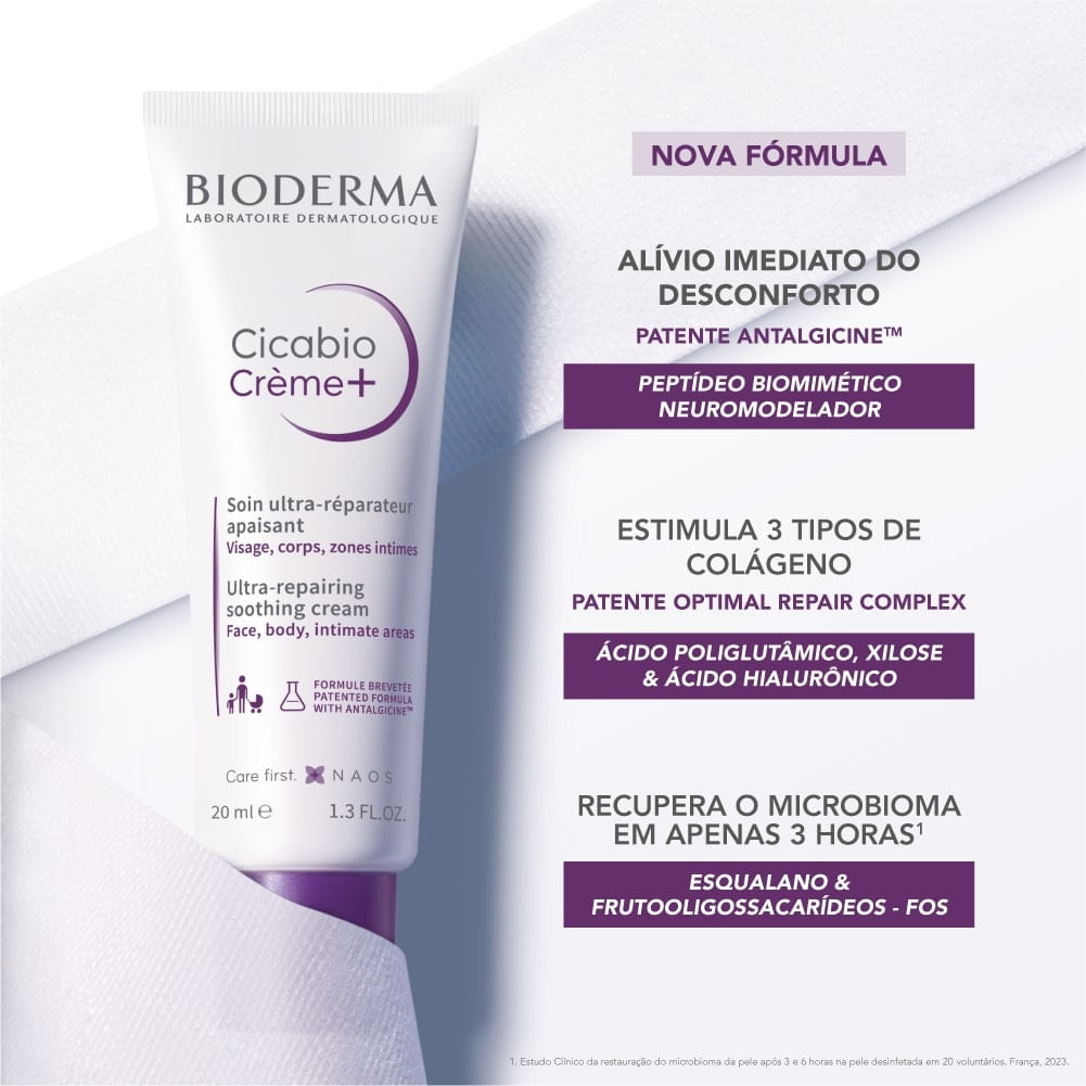 Creme Facial  Bioderma Cicabio Creme+ Ultra Reparador Calmante 20ml — imagem 3 | Farmácia Resyla