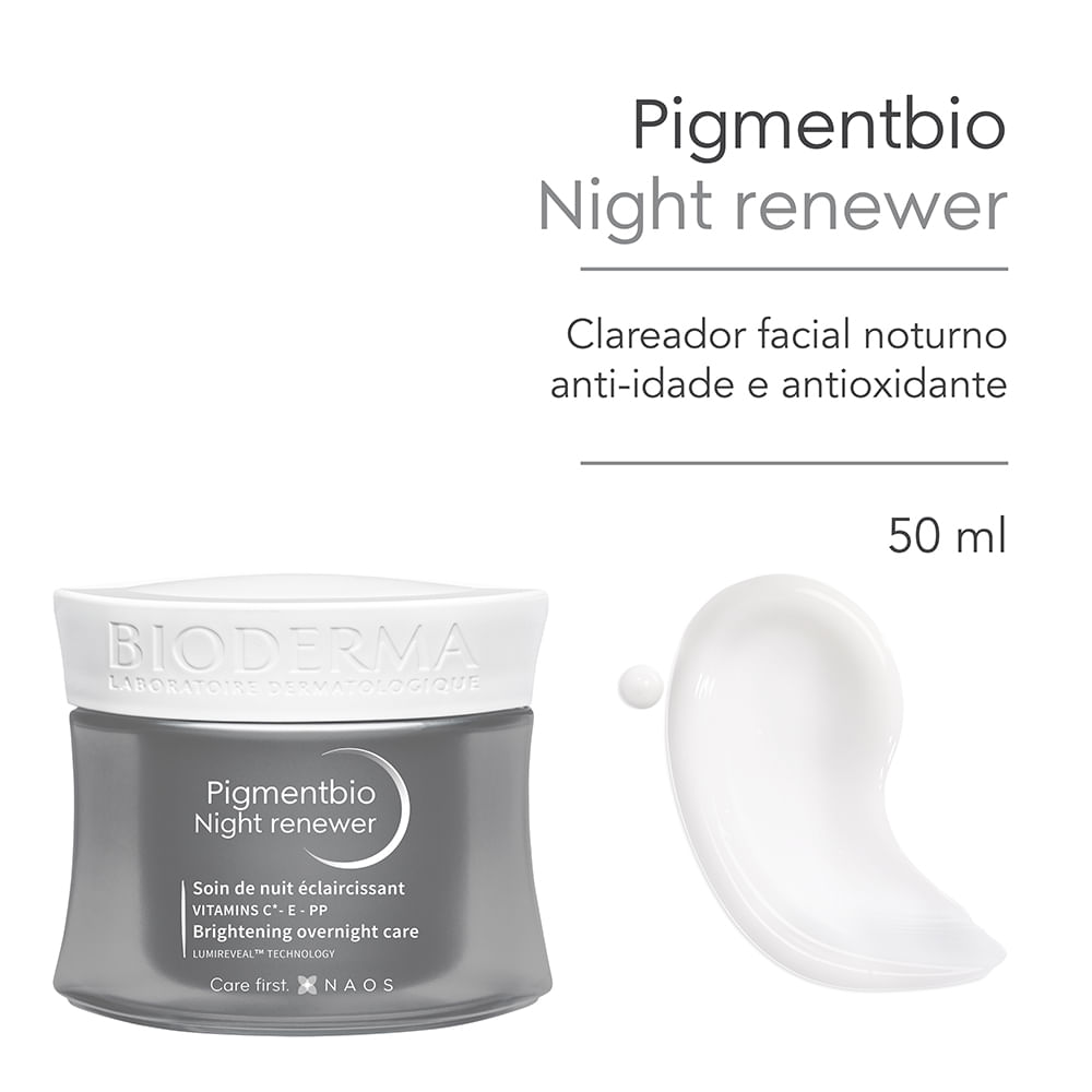 Creme Facial Clareador Bioderma Pigmentbio Night Renewer Noturno Antimanchas 50ml — imagem 2 | Farmácia Resyla