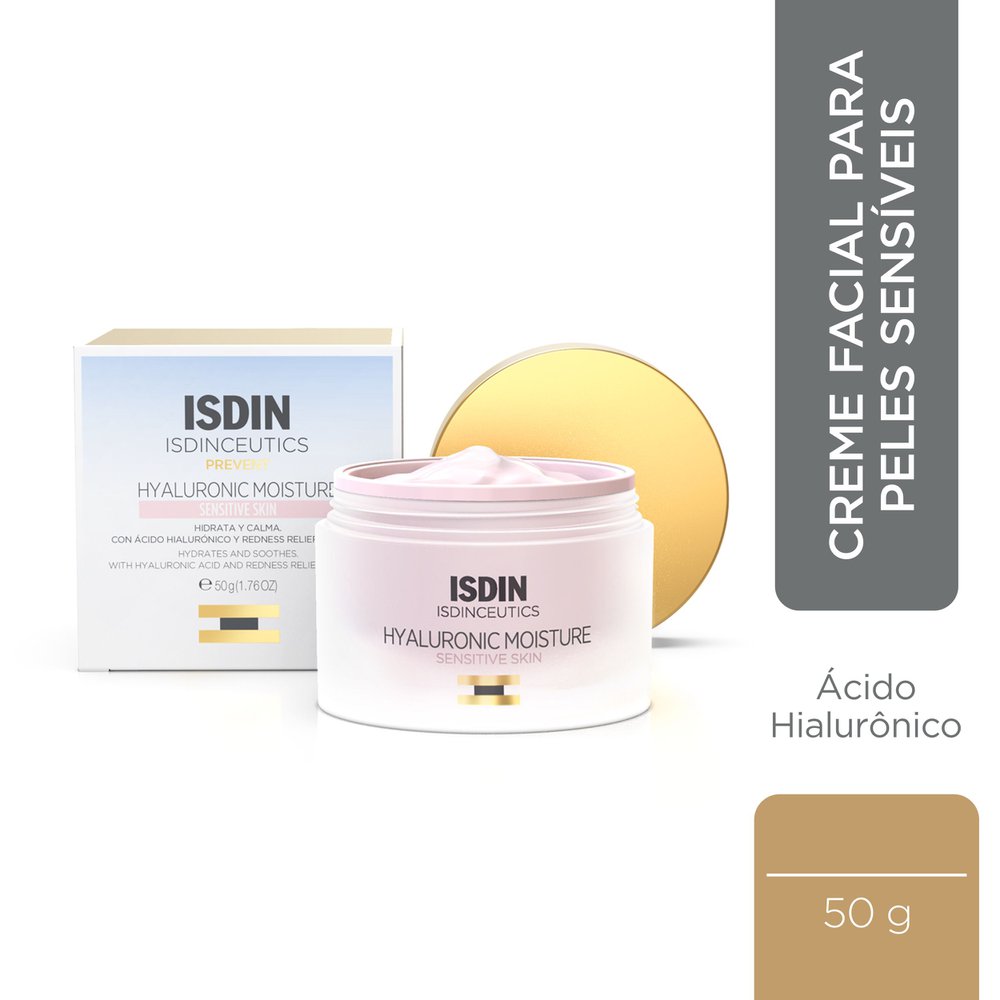 Creme Facial ISDIN ISDINceutics Hyaluronic Moisture Anti Idade Pele Sensível 50g — Isdin | Farmácia Resyla