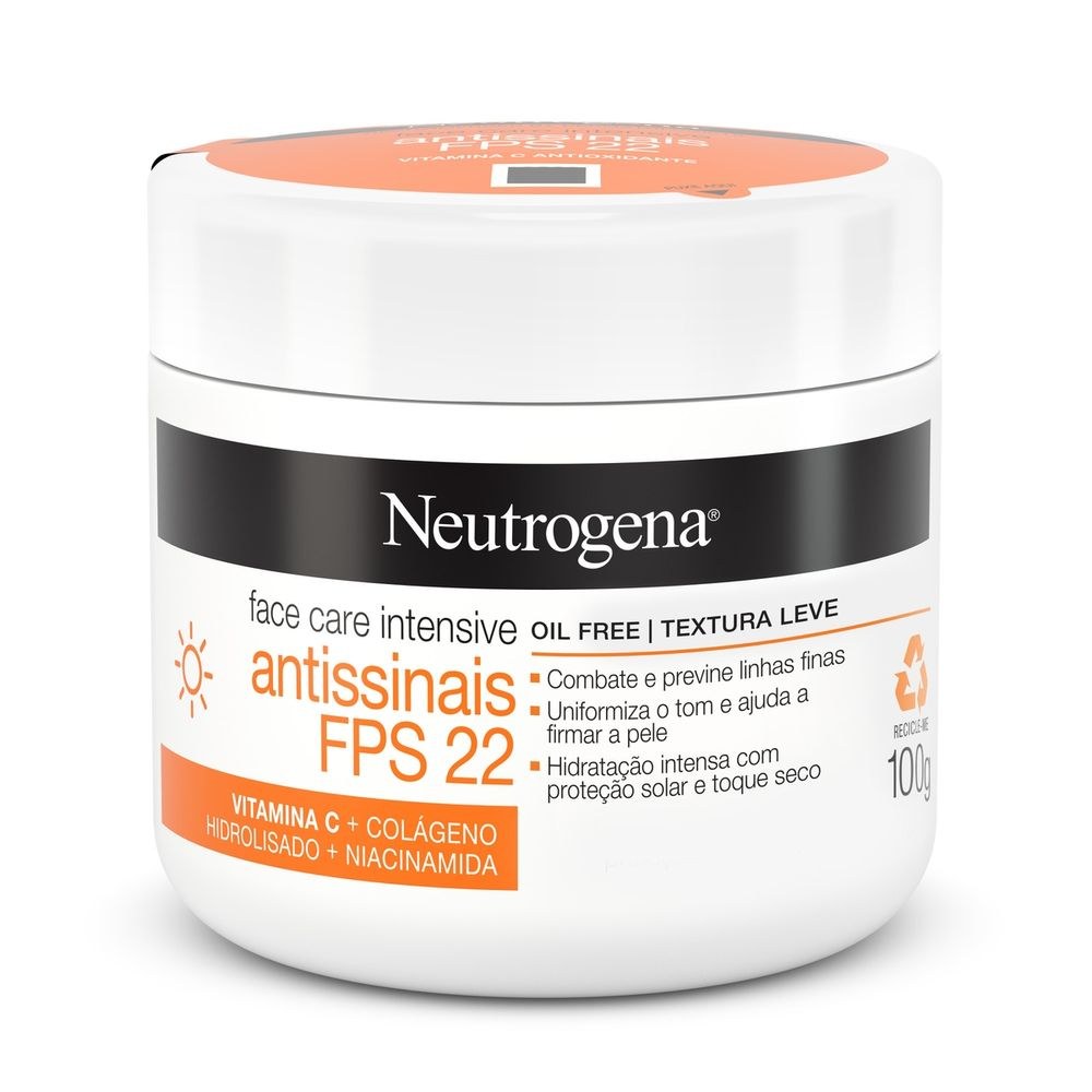 Creme Facial Neutrogena Face Care Intensive Antissinais FPS 22 100g — Neutrogena | Farmácia Resyla