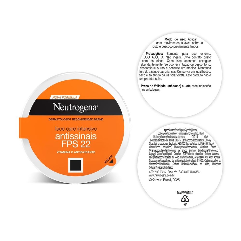 Creme Facial Neutrogena Face Care Intensive Antissinais FPS 22 100g — imagem 4 | Farmácia Resyla