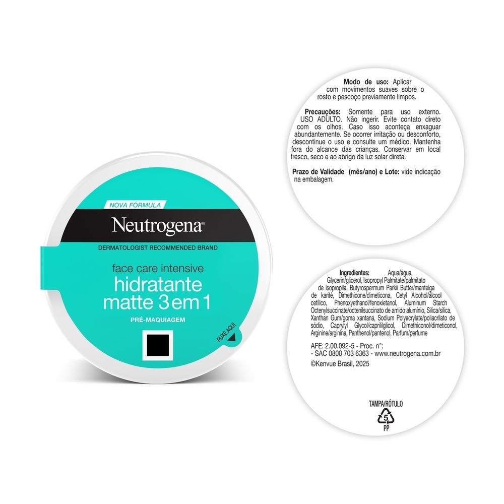 Creme Facial Neutrogena Face Care Intensive Matte 3 em 1 100g — imagem 4 | Farmácia Resyla