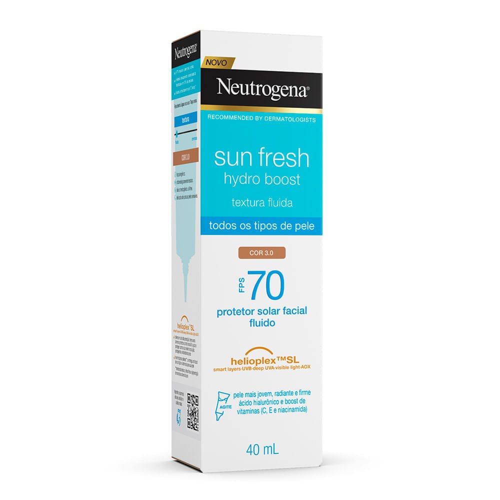 Creme Facial Neutrogena Sun Fresh® Derm Care Hydro Boost FPS 70 40ml Cor 3.0 — imagem 4 | Farmácia Resyla