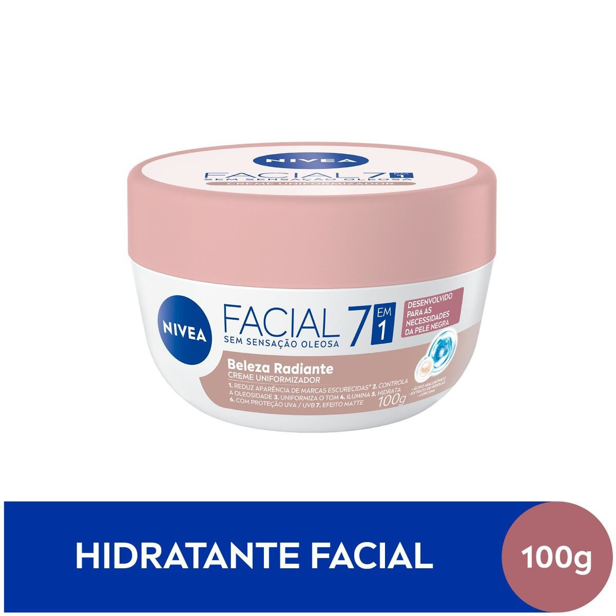 Creme Facial Nivea Beleza Radiante Uniformizador 7 em 1 Pele Negra 100g — Nivea | Farmácia Resyla
