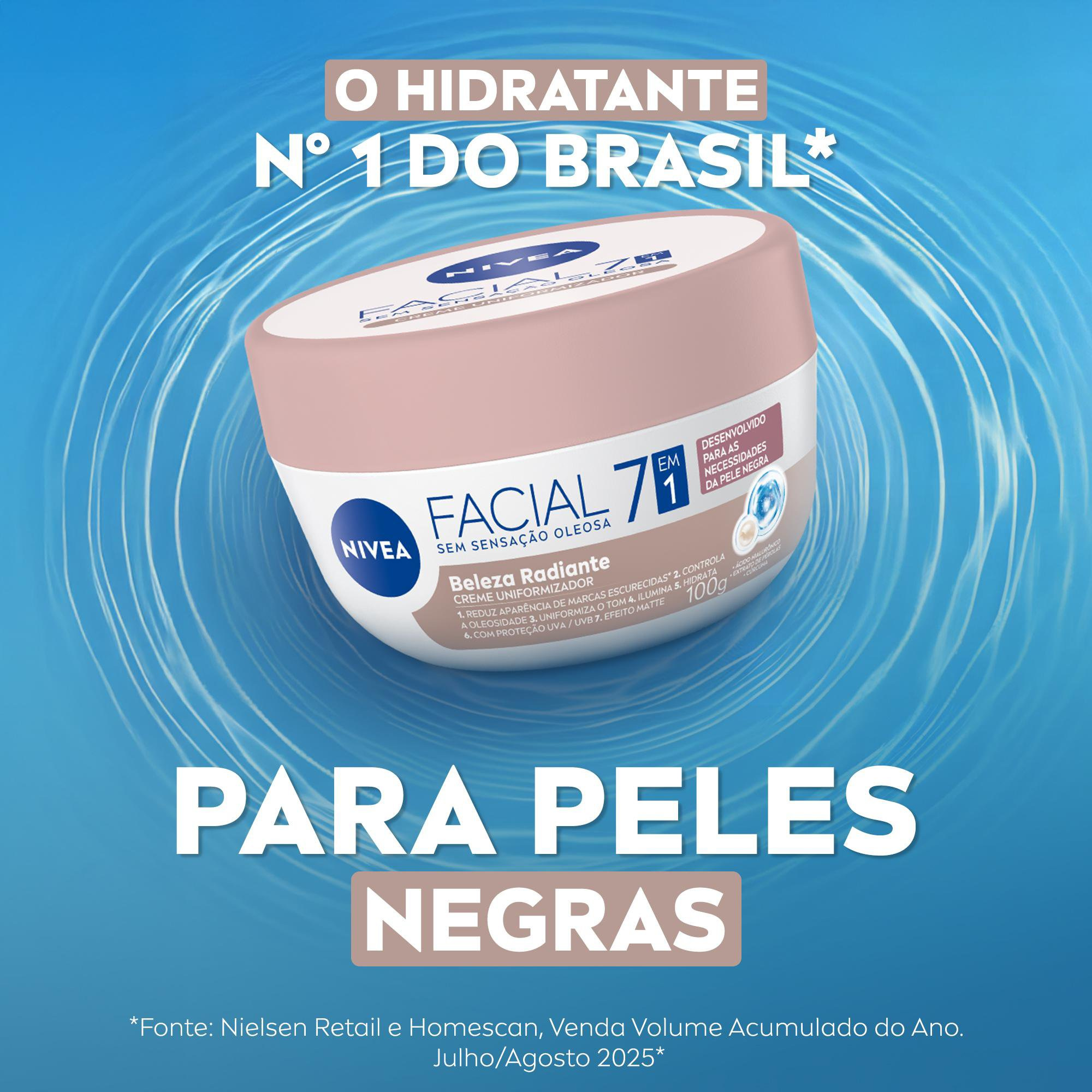 Creme Facial Nivea Beleza Radiante Uniformizador 7 em 1 Pele Negra 100g — imagem 3 | Farmácia Resyla