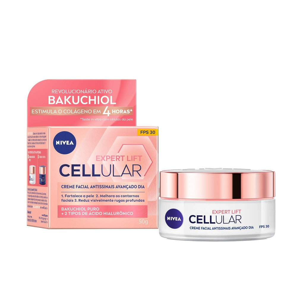 Creme Facial Nivea Cellular Expert Lift Dia Antissinais FPS 30 Bakuchiol e Ácido Hialurônico 50g — Nivea | Farmácia Resyla