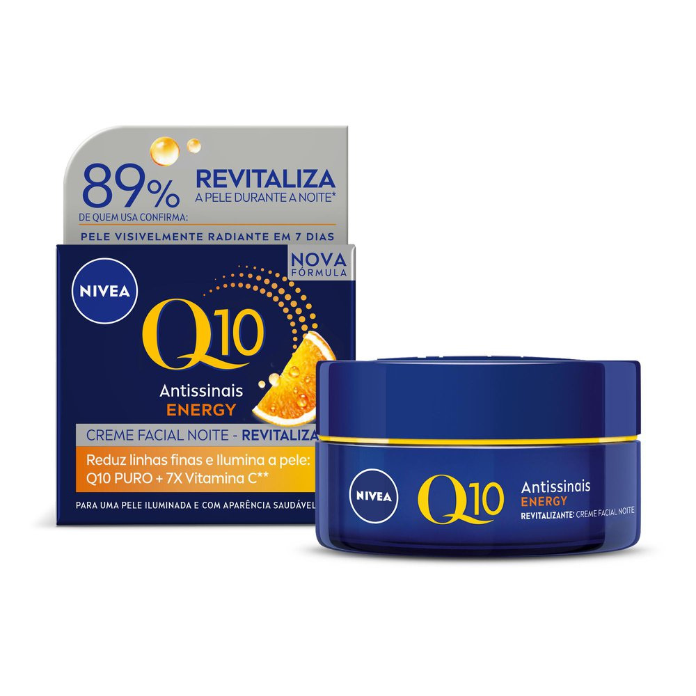 Creme Facial Nivea Q10 Energy Antissinais Noturno Vitamina C e E 50g — Nivea | Farmácia Resyla