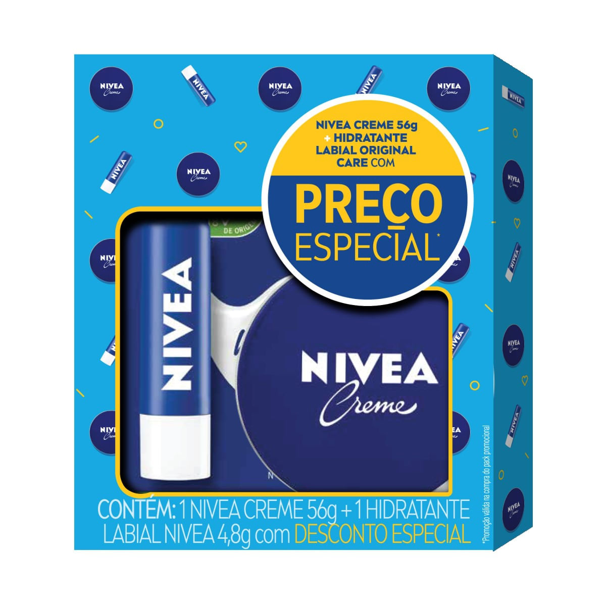 Creme Nivea Lata 56g + labial Original care 4,8g 40% — Nivea | Farmácia Resyla