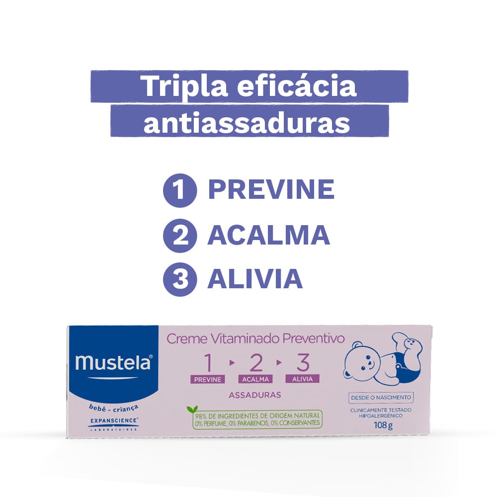 Creme para Assaduras Mustela Bebê Vitaminado 108g — imagem 3 | Farmácia Resyla