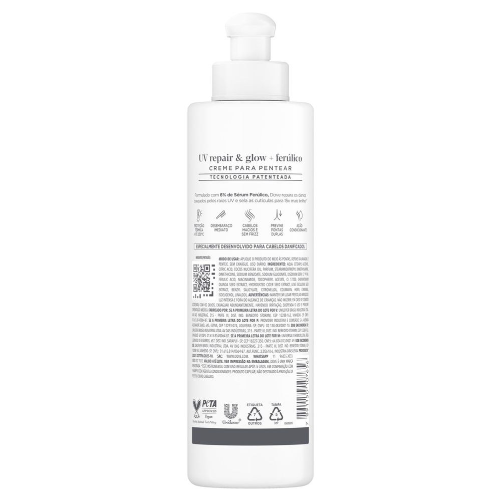 Creme Para Pentear Dove Uv Repair & Glow + Ferúlico 240ml — imagem 3 | Farmácia Resyla