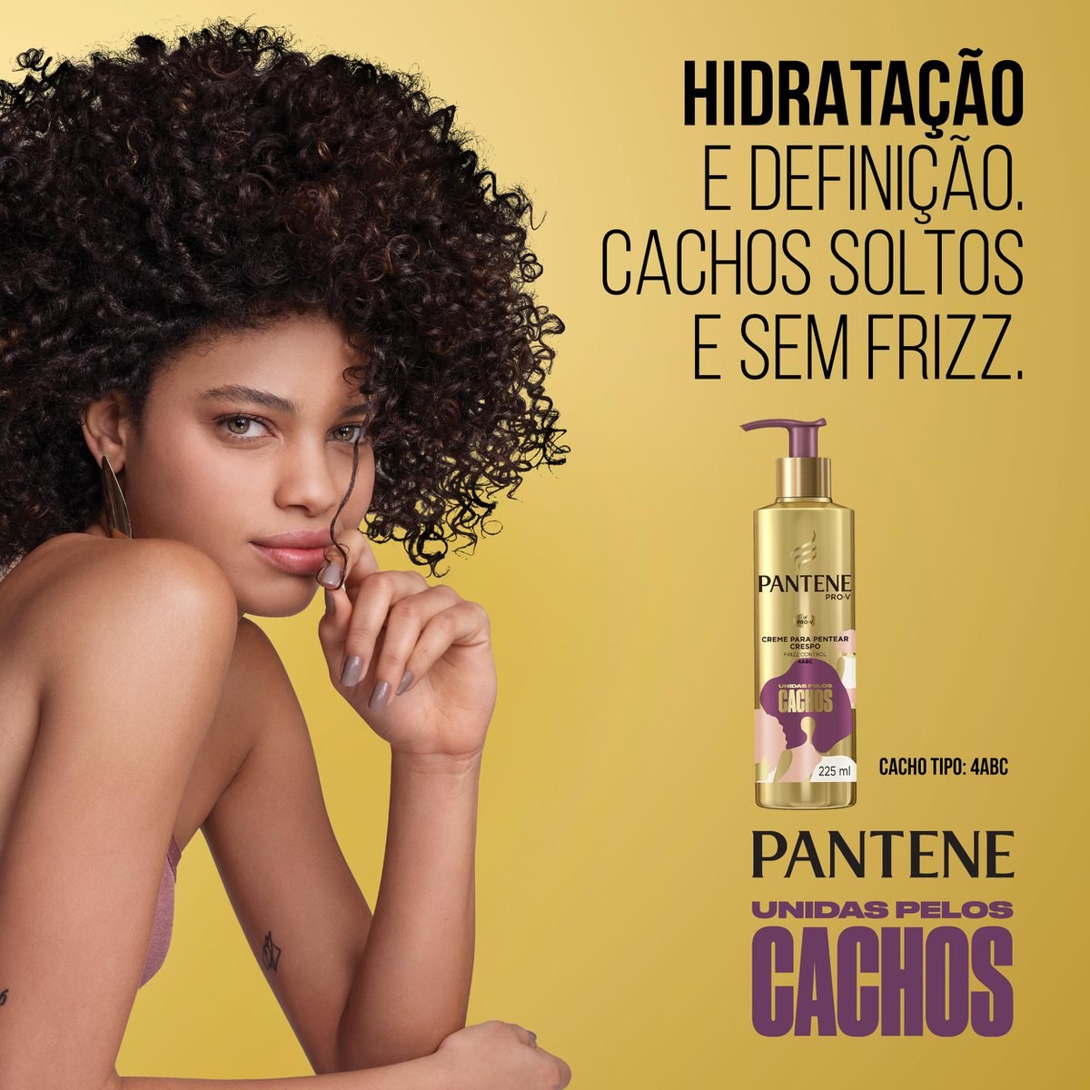 Creme Para Pentear Pantene Unidas Pelos Cachos Crespos 225ml — imagem 4 | Farmácia Resyla