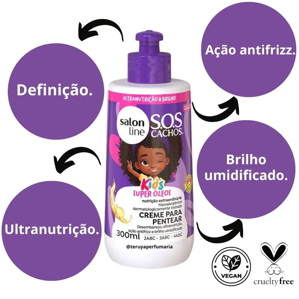 Creme para Pentear Salon Line Kids SOS Cachos Super Óleos - 300ml — imagem 2 | Farmácia Resyla