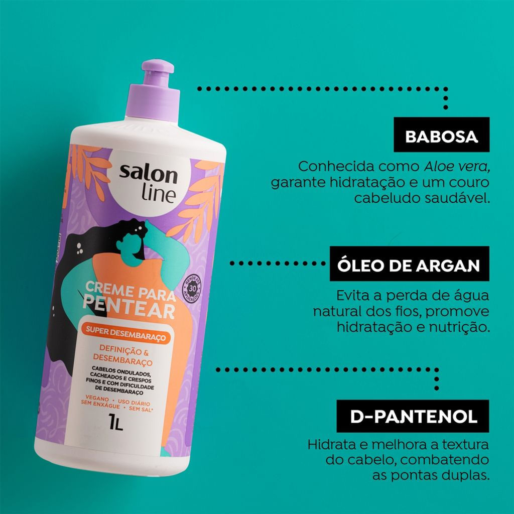 Creme Para Pentear Salon Line Super Desembaraço 1L — imagem 3 | Farmácia Resyla