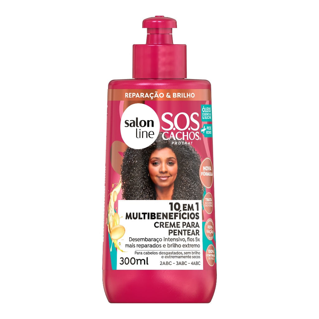 Creme para Pentear SOS Cachos + Poderosos 3 a 4ABC Salon Line 300ml — Salon Line | Farmácia Resyla