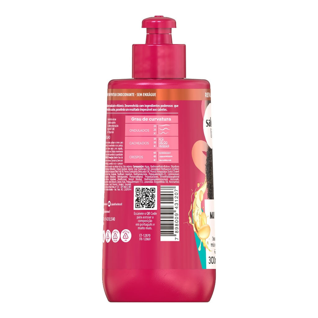Creme para Pentear SOS Cachos + Poderosos 3 a 4ABC Salon Line 300ml — imagem 4 | Farmácia Resyla