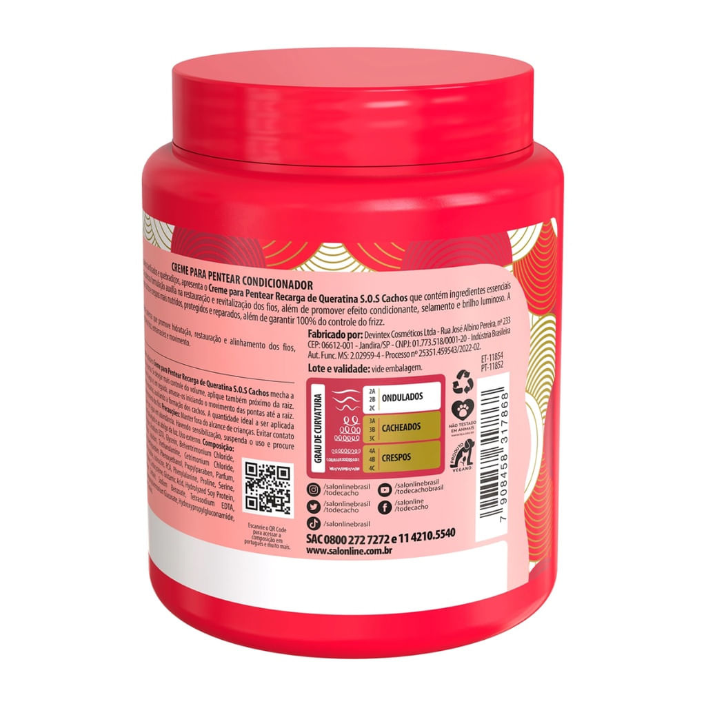Creme Pentear Salon Line Recarga Queratina 1Kg — imagem 3 | Farmácia Resyla