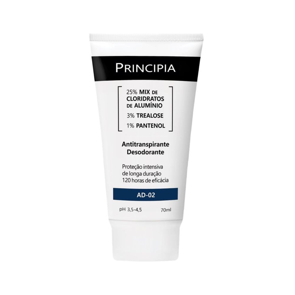 Desodorante Antitranspirante Principia AD-02 120h Sem Perfume Creme 70ml — Principia | Farmácia Resyla