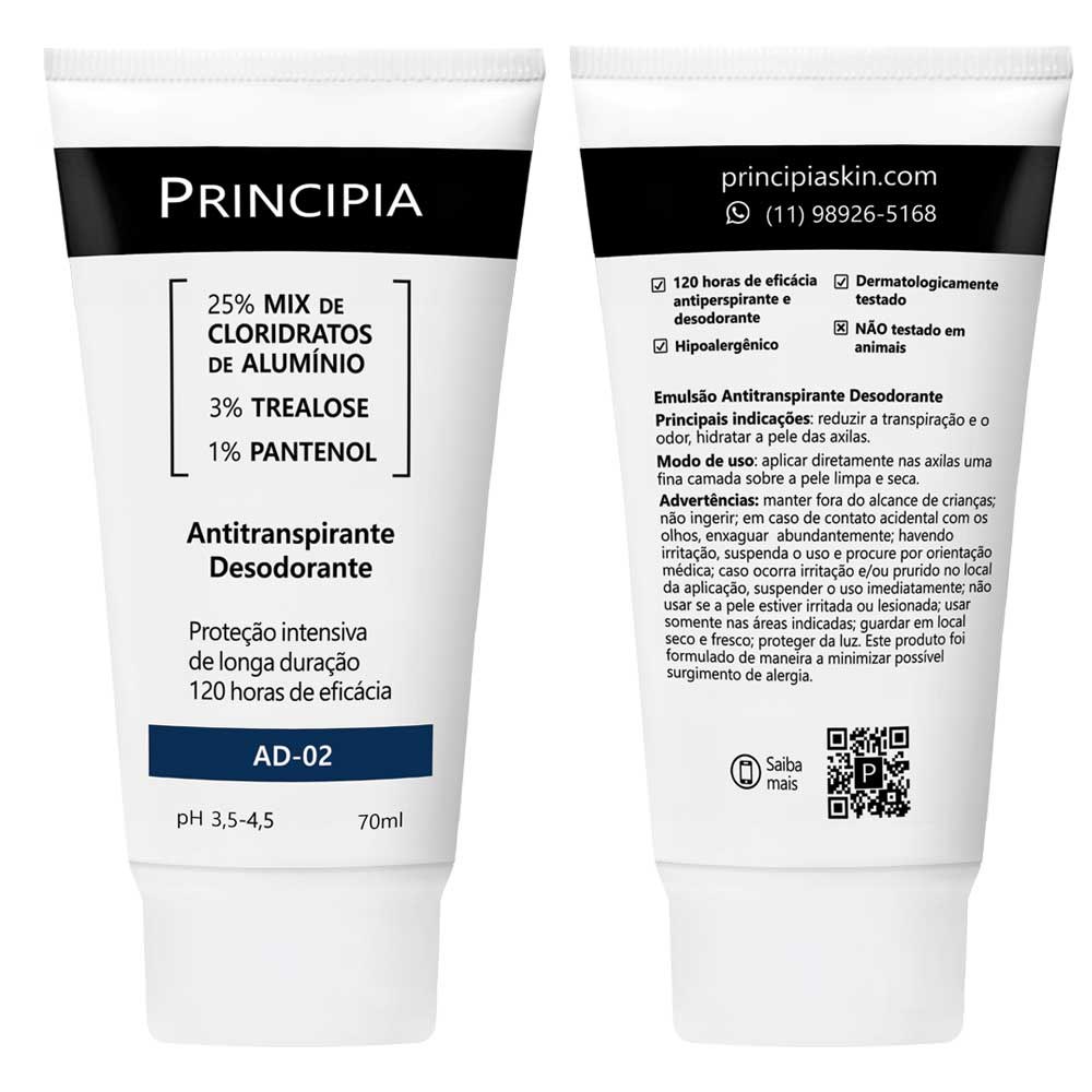 Desodorante Antitranspirante Principia AD-02 120h Sem Perfume Creme 70ml — imagem 3 | Farmácia Resyla