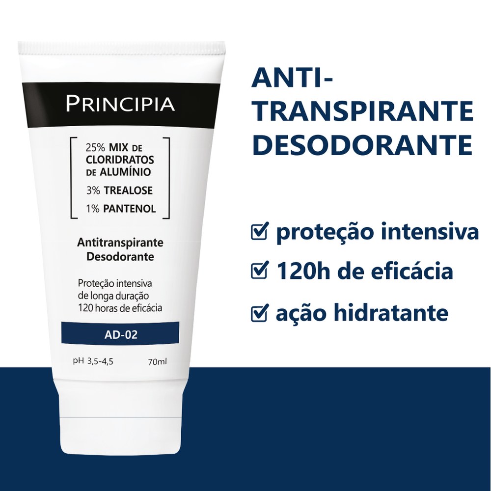 Desodorante Antitranspirante Principia AD-02 120h Sem Perfume Creme 70ml — imagem 4 | Farmácia Resyla