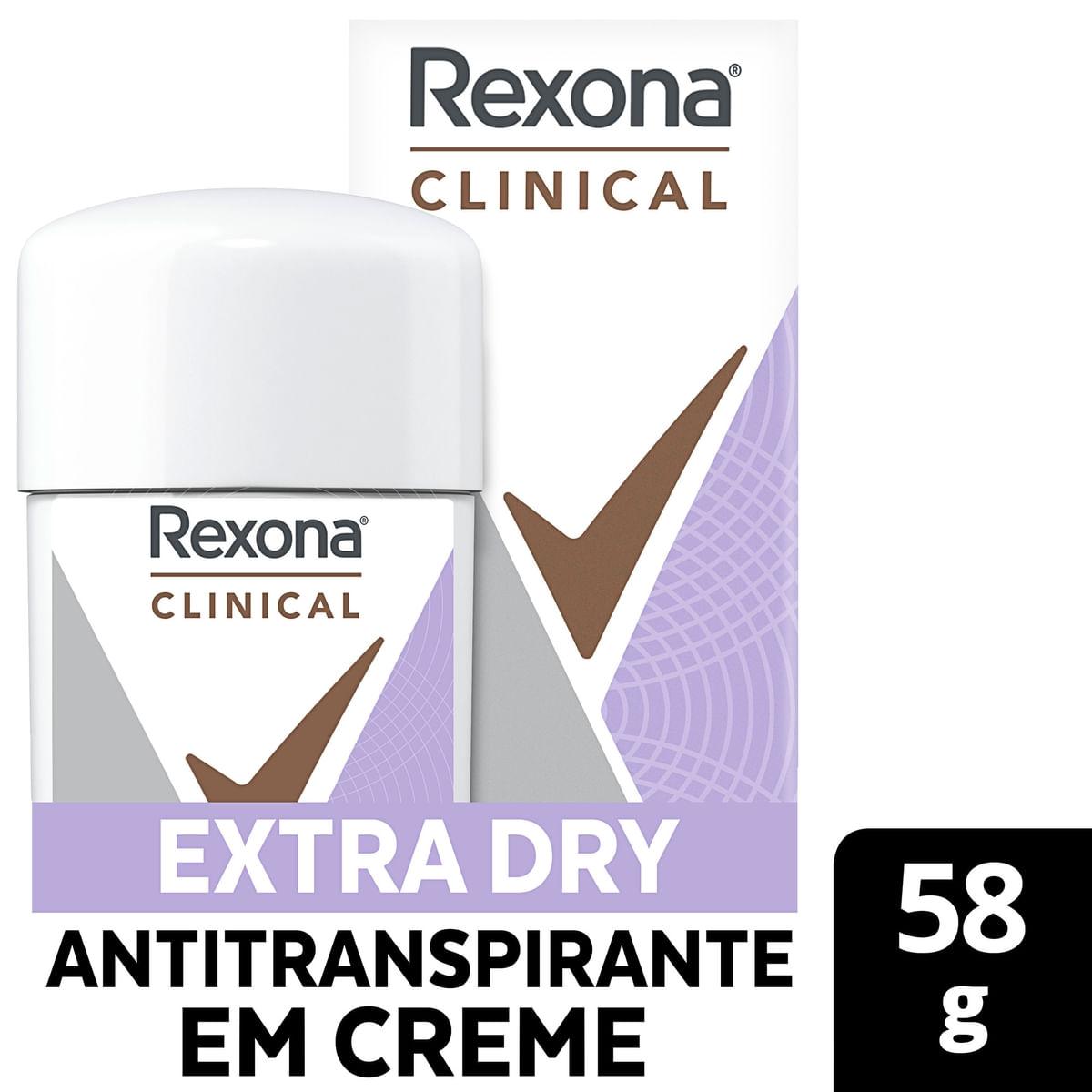 Desodorante Antitranspirante Rexona Clinical Extra Dry 96h Creme 58g — Rexona | Farmácia Resyla