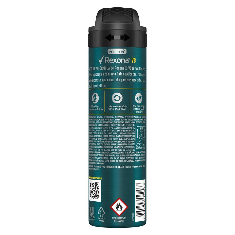 Desodorante Antitranspirante Rexona Men V8 72h Aerossol 150ml — imagem 3 | Farmácia Resyla