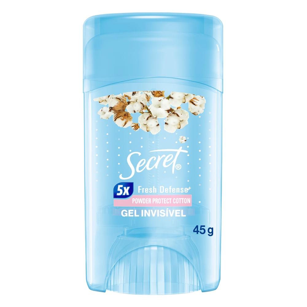 Desodorante Antitranspirante Secret Proteção de Algodão Gel Stick 45g — Secret | Farmácia Resyla