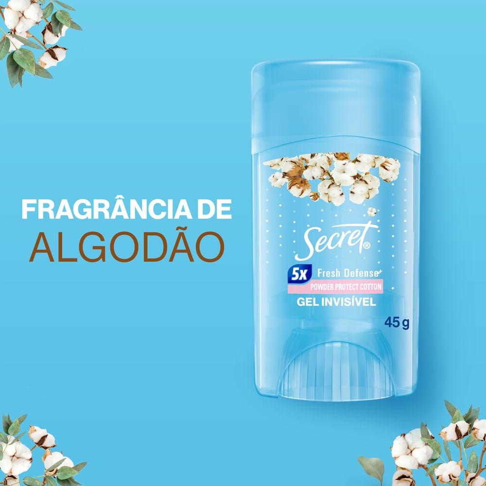 Desodorante Antitranspirante Secret Proteção de Algodão Gel Stick 45g — imagem 4 | Farmácia Resyla