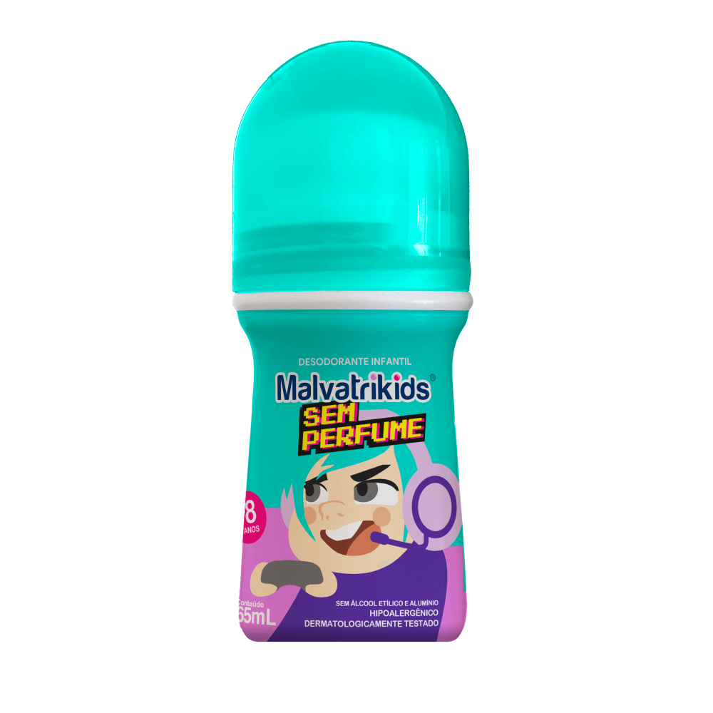 Desodorante Infantil Malvatrikids +8 anos Sem Perfume Roll On 65ml — Malvatrikids | Farmácia Resyla