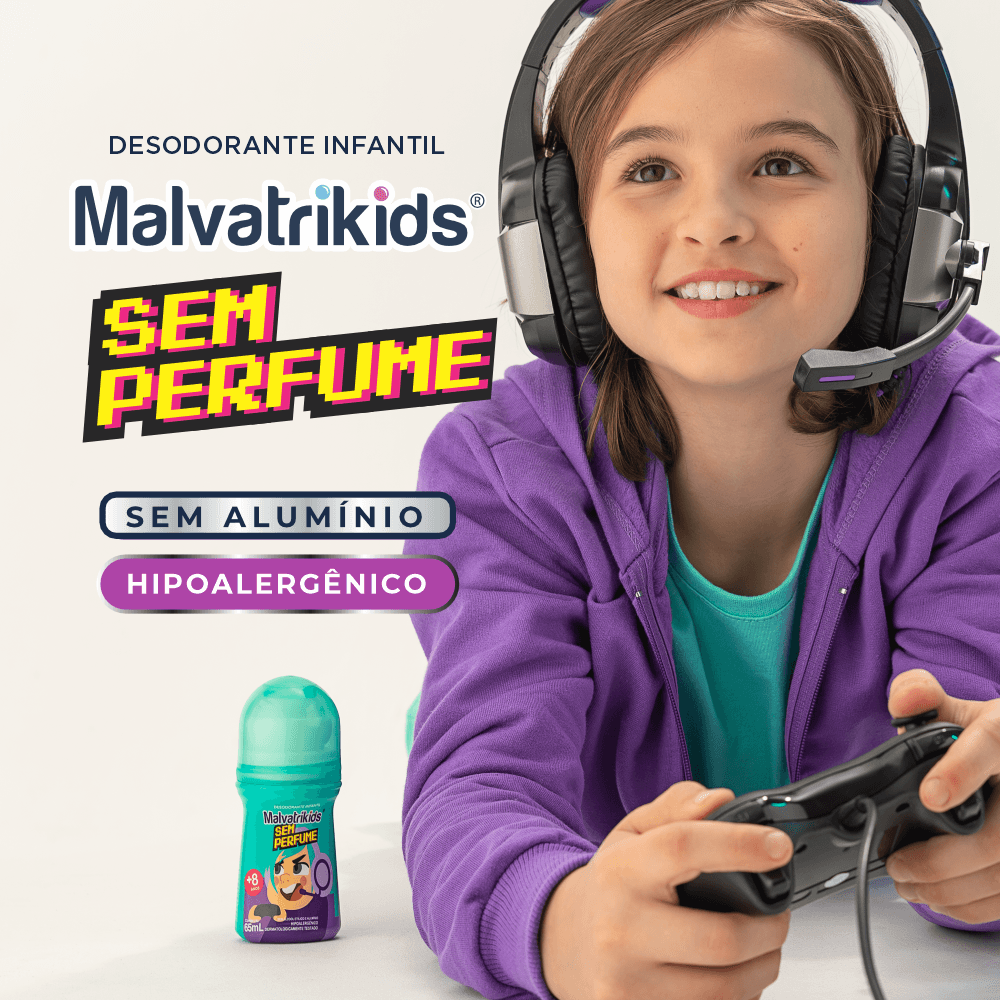 Desodorante Infantil Malvatrikids +8 anos Sem Perfume Roll On 65ml — imagem 2 | Farmácia Resyla