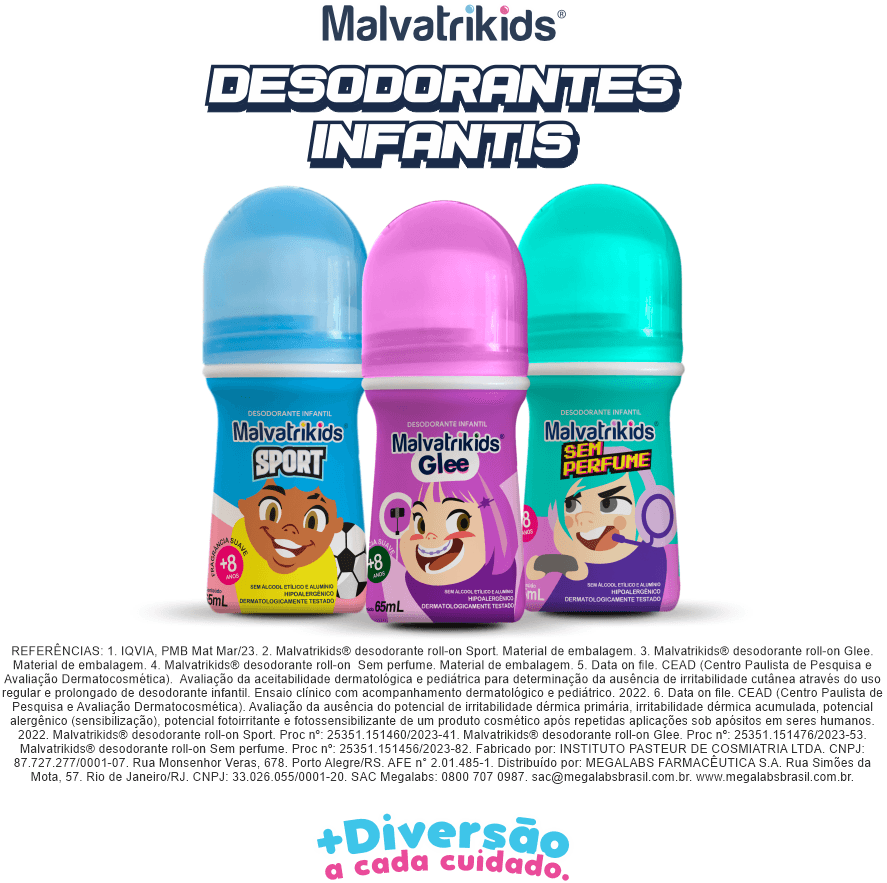 Desodorante Infantil Malvatrikids +8 anos Sem Perfume Roll On 65ml — imagem 4 | Farmácia Resyla