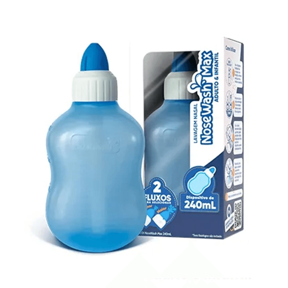 Dispositivo de Lavagem Nasal Nosewash Max Controle de Fluxo Adulto e Infantil 240ml 1 Unidade — NoseWash | Farmácia Resyla