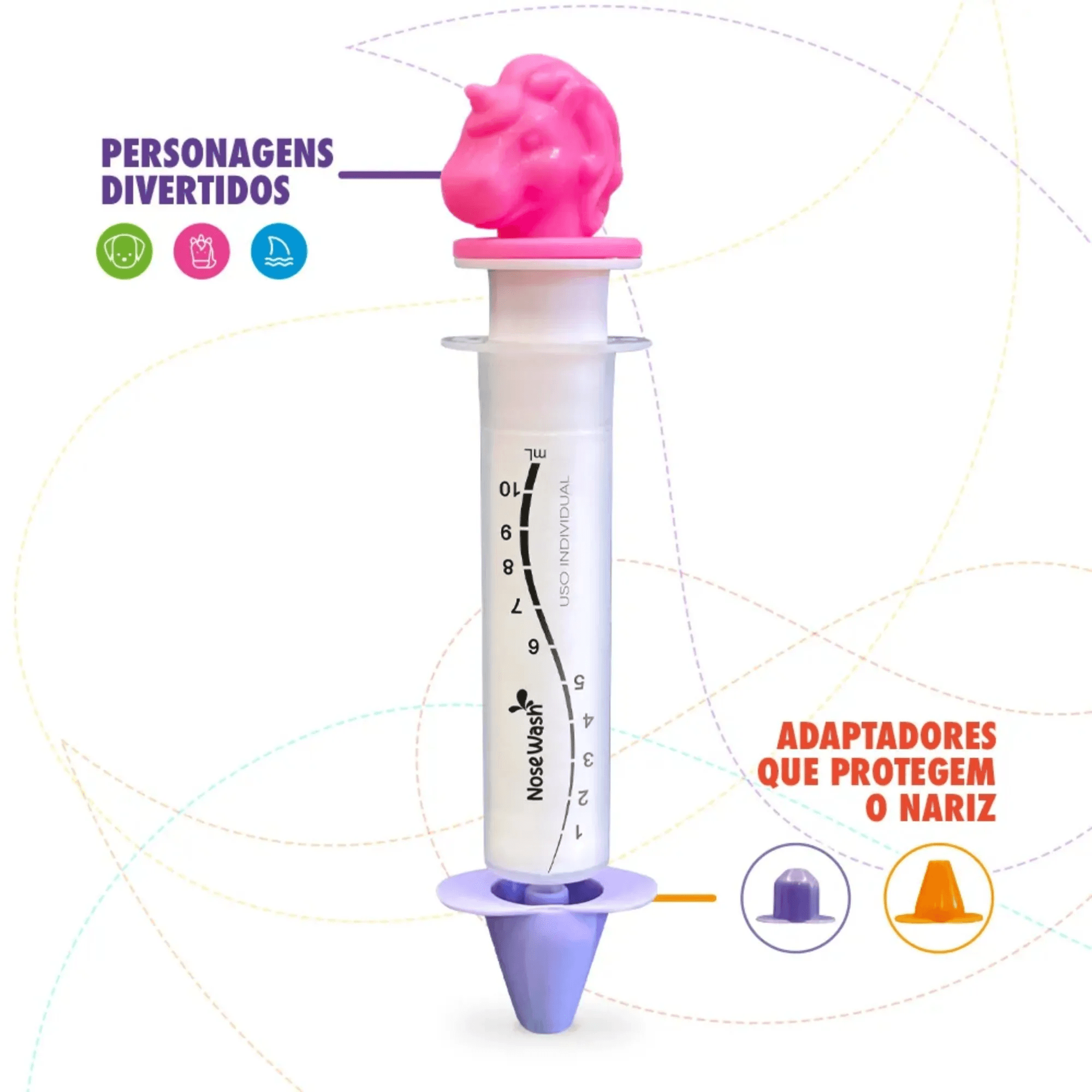 Dispositivo de Lavagem Nasal Nosewash Unicórnio 10ml + 2 Adaptadores — imagem 3 | Farmácia Resyla