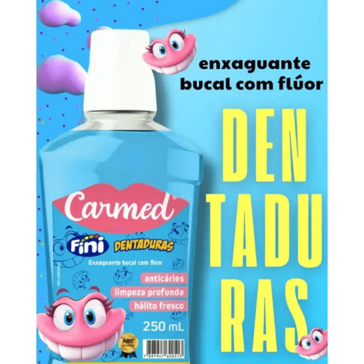 Enxaguante Bucal Carmed Fini Dentaduras com Flúor Zero Álcool 250ml — imagem 3 | Farmácia Resyla