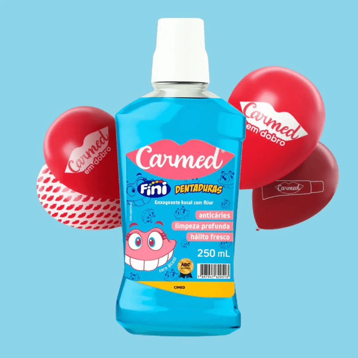 Enxaguante Bucal Carmed Fini Dentaduras com Flúor Zero Álcool 250ml — imagem 4 | Farmácia Resyla