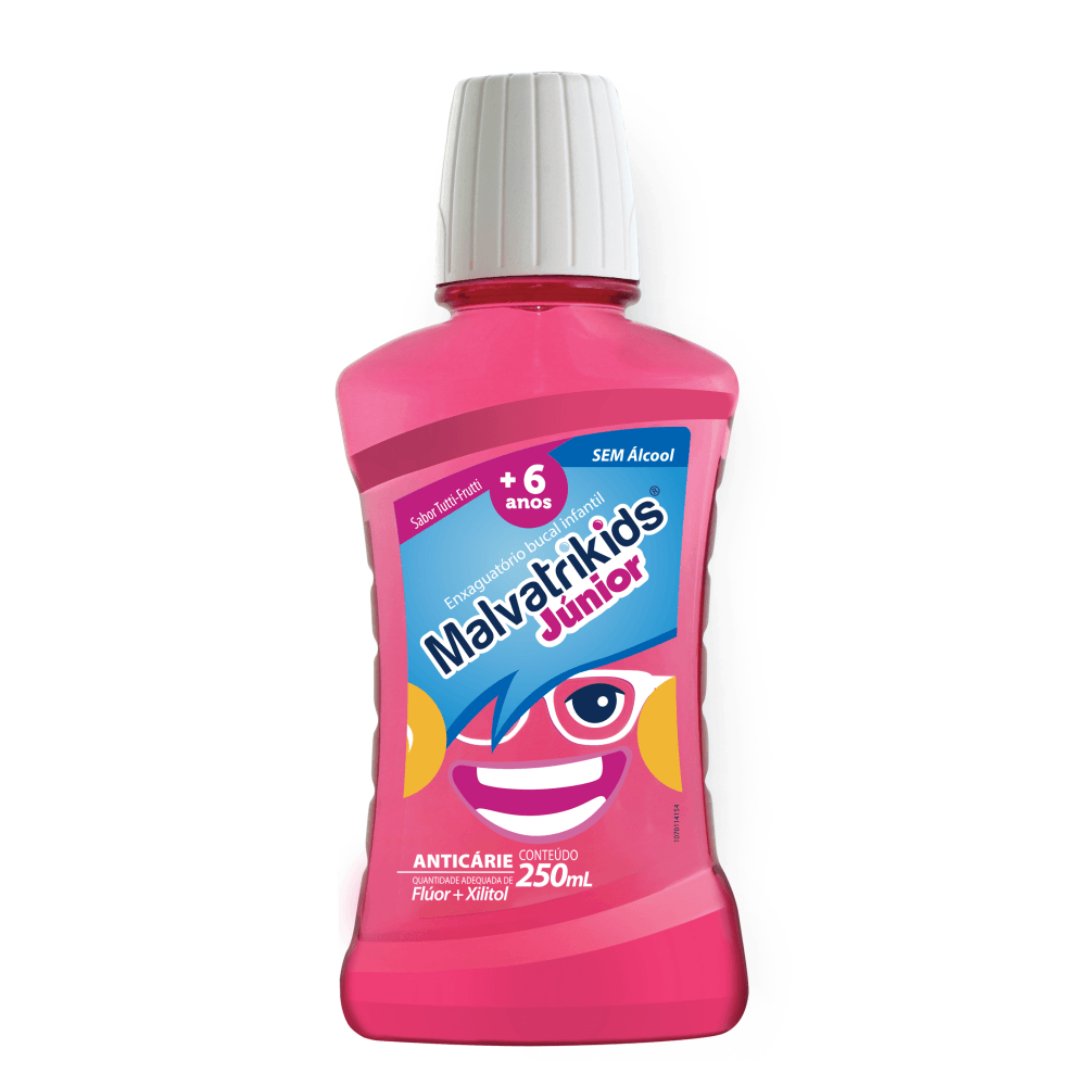 Enxaguante Bucal Infantil Malvatrikids Júnior Flúor Xilitol Zero Álcool Sabor Tutti Frutti 250ml — Malvatricin | Farmácia Resyla