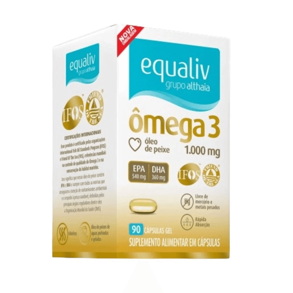 Equaliv Ômega 3 1000mg 90 Cápsulas Moles — Equaliv Omega | Farmácia Resyla