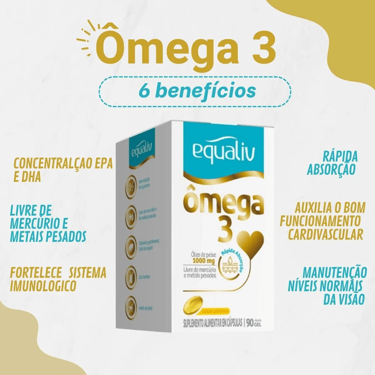 Equaliv Ômega 3 1000mg 90 Cápsulas Moles — imagem 2 | Farmácia Resyla