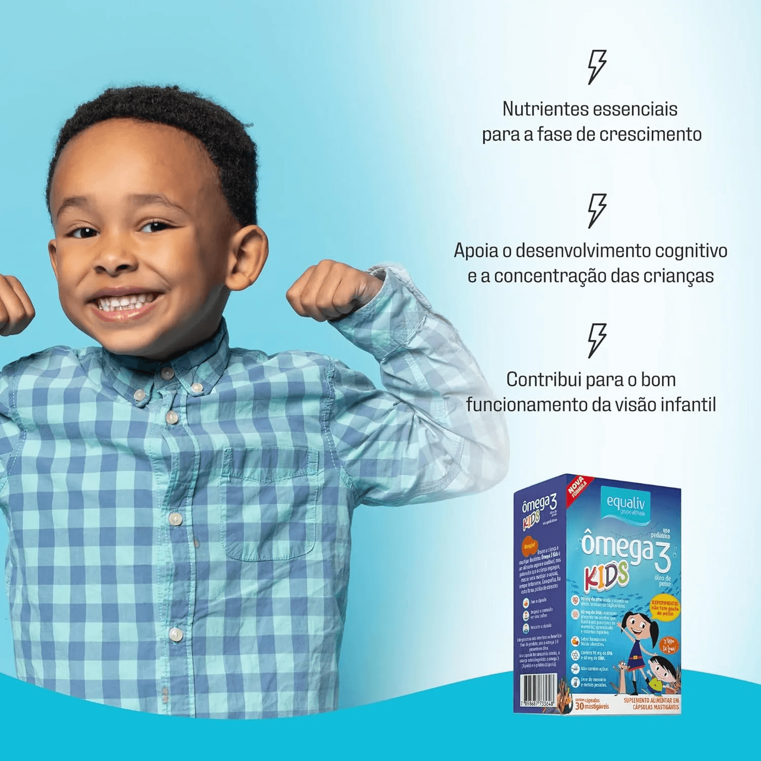 Equaliv Ômega 3 Pro Kids Oil Sabor Laranja 30 Cápsulas Mastigáveis — imagem 4 | Farmácia Resyla