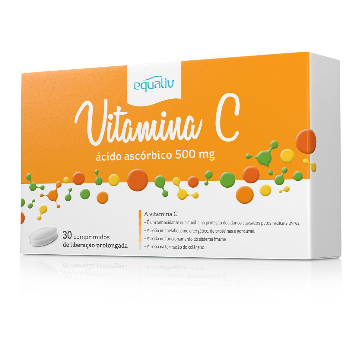 Equaliv Vitamina C 500mg 30 Comprimidos de Liberação Prolongada — Equaliv | Farmácia Resyla